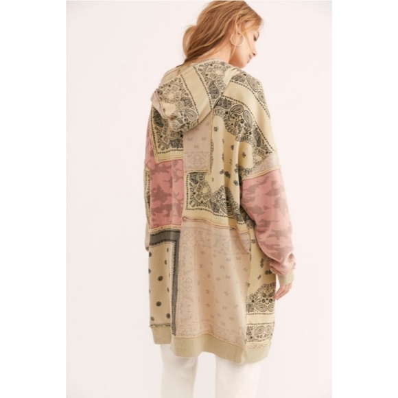 Free People Tops - We The Free | Nico Bandana Camo Patchwork Oversized Cardi Zip-Up Hoodie Nwot